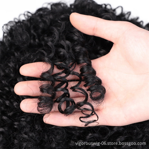 Supplier Machine Made Wavy Short Premium Kinky Curly Afro Black Synthetic Wig For Black Women